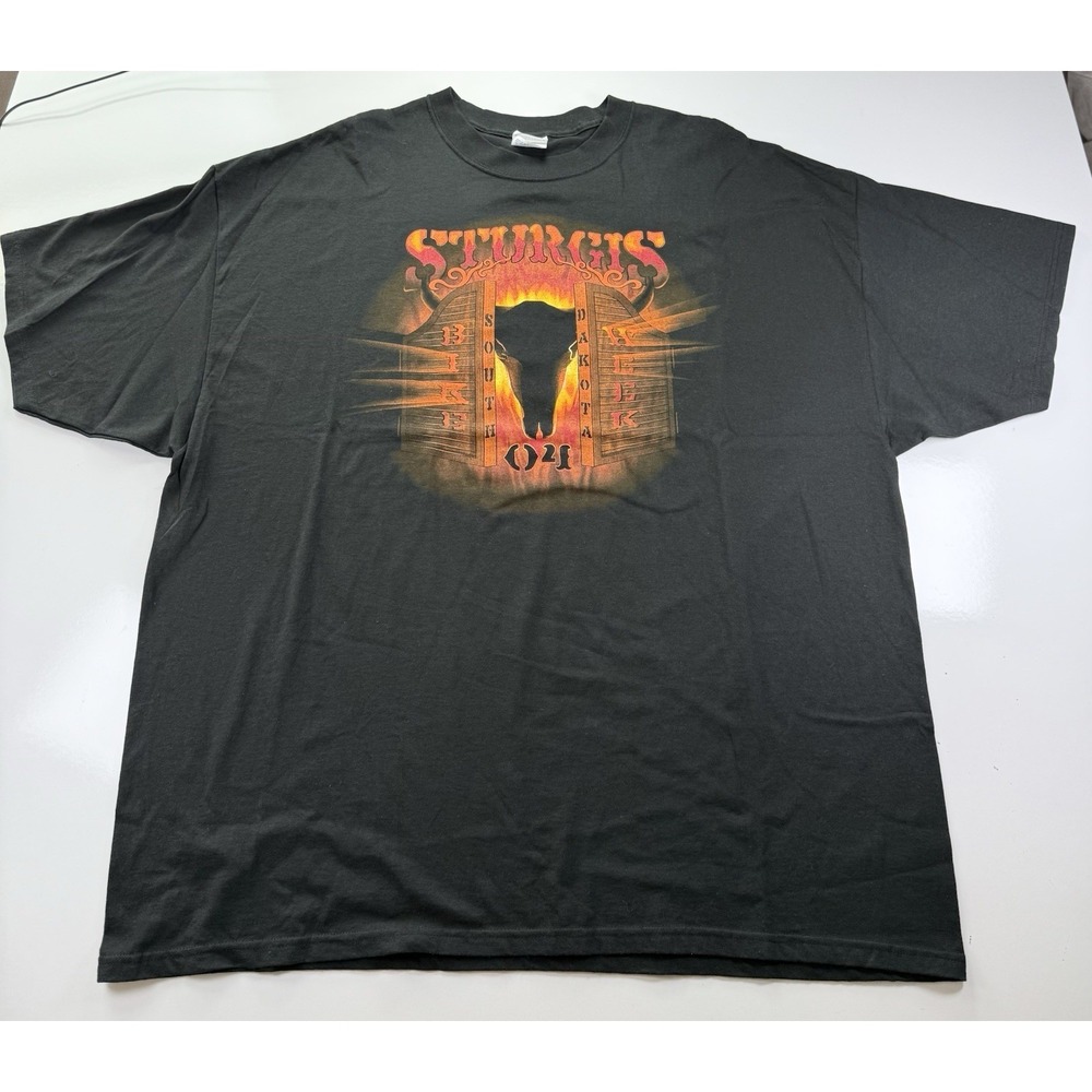 2004 Sturgis Bike Week Black Tshirt 3XL Hanes heavyweight tee South Dakota biker